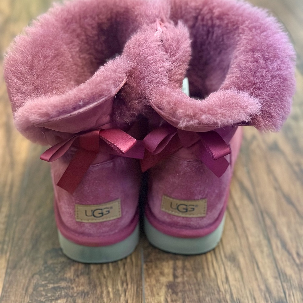 UGG Pink Fleece-Lined Boots